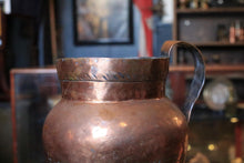 Load image into Gallery viewer, Antique Hand-Beaten Middle Eastern Copper Pitcher / Jug With – 28cm Tall