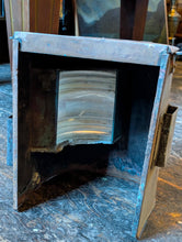 Load image into Gallery viewer, 3 Large Vintage Ship’s Copper Ribbed Glass Light Housings / Nautical Lanterns