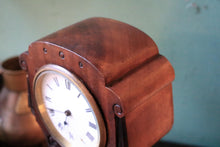 Load image into Gallery viewer, Antique Art Nouveau Mantel Clock In Carved Mahogany – 28 cm Tall (11")