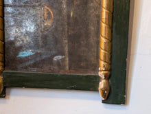 Load image into Gallery viewer, Antique Green And Gilt Gustavian Trumeau / Wall Mirror With Cherub Putti Painting