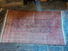 Load image into Gallery viewer, 4'2" x 7'4" - Vintage Afghan Baluch (Baluchi) Tribal Hand-Knotted Wool Rug - Rust Red & Brown - 128 x 224 cm