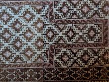 Load image into Gallery viewer, 2'9" x 4'11" - Vintage Afghan Baluch (Baluchi) Tribal Hand-Knotted Wool Rug - Soft Brown & Blush Geometric - 83 x 151 cm