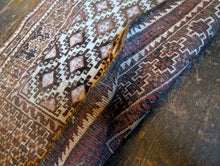 Load image into Gallery viewer, 2'9" x 4'11" - Vintage Afghan Baluch (Baluchi) Tribal Hand-Knotted Wool Rug - Soft Brown & Blush Geometric - 83 x 151 cm