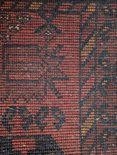 Load image into Gallery viewer, 3'1" x 4'9" - Vintage Afghan Tribal Hand-Knotted Wool Rug - Red & Navy Medallion - 94 x 146 cm