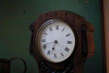 Load image into Gallery viewer, Antique Art Nouveau Mantel Clock In Carved Mahogany – 28 cm Tall (11")