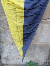 Load image into Gallery viewer, Large Vintage Nautical Signal Flag Pennant In Yellow And Navy – 82 x 115 cm