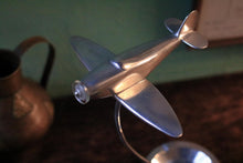 Load image into Gallery viewer, Vintage 1930's Italian Aviation Airplane Ashtray Sculpture - Machined Aluminum Desk Ashtray - 27 Cm / 10.6 In