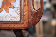 Load image into Gallery viewer, Mid-Century Brazilian Butterfly-Wing Tray With Inlaid Wood Border – Kaleidoscopic Specimen Art, c. 1940s–60s