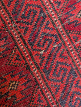 Load image into Gallery viewer, 2'12" X 4'5" - Vintage Afghan Baluch (Baluchi) Tribal Hand-Knotted Wool Rug - Madder Red, Ivory & Indigo - 91 X 135 Cm