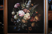 Load image into Gallery viewer, Vintage Floral Still Life Oil Painting On Canvas In Gilt Frame - 60 x 69.5cm