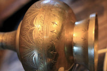 Load image into Gallery viewer, Vintage Engraved Brass Table Lamp South Asian Bottle Form - 50cm