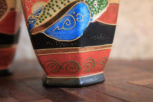 Load image into Gallery viewer, Pair Of Vintage Japanese Hand Painted Samurai Satsuma Moriage Vases - 20cm / 7.87in