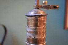 Load image into Gallery viewer, Antique Ottoman Turkish Brass Pepper Mill, Hand Engraved Spice Grinder With Crank Handle, 24cm 9.45in