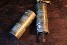 Load image into Gallery viewer, Antique Ottoman Turkish Brass Pepper Mill, Hand Engraved Spice Grinder With Crank Handle, 24cm 9.45in