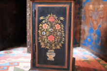 Load image into Gallery viewer, Hand Painted Indian Folk Art Cabinet With Floral Panels - Small Storage Cupboard With Drawer