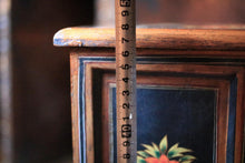 Load image into Gallery viewer, Hand Painted Indian Folk Art Cabinet With Floral Panels - Small Storage Cupboard With Drawer