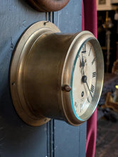 Load image into Gallery viewer, Vintage Smiths Astral Brass Bulkhead Ship’s Clock With Key - Nautical Maritime Wall Clock