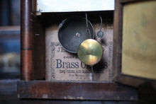 Load image into Gallery viewer, Antique Jerome & Co Alarm Steeple Mantel Clock - Gothic Revival Rose Glass - Working American Shelf Clock, 39cm