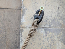 Load image into Gallery viewer, Large Vintage Nautical Signal Pennant Flag Textile - Blue & Yellow Maritime Wall Hanging - 149 x 104 cm