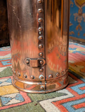 Load image into Gallery viewer, Antique Riveted Copper Fire Extinguisher Cylinder With Brass Fittings & Chain - 61cm 24"