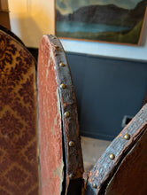 Load image into Gallery viewer, Antique Six-Panel Folding Screen Room Divider - Blue & Gilt Baroque Panels With Damask Reverse - Approx 1.8m Tall