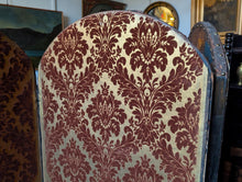 Load image into Gallery viewer, Antique Six-Panel Folding Screen Room Divider - Blue & Gilt Baroque Panels With Damask Reverse - 1.8m Tall