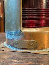 Load image into Gallery viewer, Vintage Brass Ship’s Port Bulkhead Navigation Light – Red Table Lamp - 31cm
