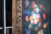 Load image into Gallery viewer, Large Floral Still Life Oleograph Print In Ornate Gilt Frame - 84 x 97 cm