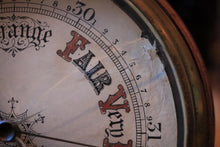 Load image into Gallery viewer, Antique Carved Wooden Barometer & Thermometer - Weather Station - 1902