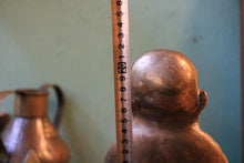 Load image into Gallery viewer, Vintage Cast Brass Laughing Buddha Figure Statue - 22cm