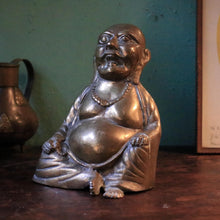 Load image into Gallery viewer, Vintage Cast Brass Laughing Buddha Figure Statue - 22cm