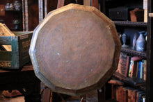 Load image into Gallery viewer, Large Antique Islamic Brass Tray - Arabic Calligraphy - Octagonal Engraved Serving Tray - 59cm / 23.2in