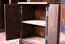 Load image into Gallery viewer, Hand Painted Indian Folk Art Cabinet With Floral Panels - Small Storage Cupboard With Drawer