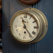 Load image into Gallery viewer, Vintage Smiths Astral Brass Bulkhead Ship’s Clock With Key - Nautical Maritime Wall Clock