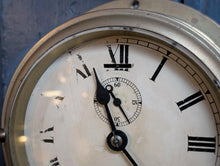 Load image into Gallery viewer, Vintage Smiths Astral Brass Bulkhead Ship’s Clock With Key - Nautical Maritime Wall Clock