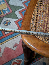 Load image into Gallery viewer, Antique Elm Cane Chair With Woven Seat & Back - Petite Occasional Or Child’s Chair