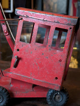Load image into Gallery viewer, Vintage Red Tinplate Crane Truck Toy