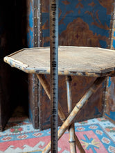 Load image into Gallery viewer, Vintage Bamboo & Cane Tripod Plant Stand Or Occasional Table - 69cm