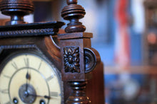 Load image into Gallery viewer, Antique Victorian Mantel Clock With Architectural Columns – 46cm / 18.1" Tall