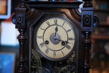 Load image into Gallery viewer, Antique Victorian Mantel Clock With Architectural Columns – 46cm / 18.1" Tall