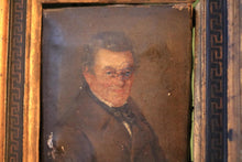 Load image into Gallery viewer, Antique Miniature Portrait In Gilt Frame – Small Framed Gentleman Painting – 9 x 8 cm