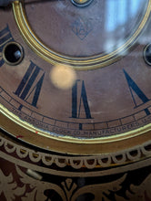 Load image into Gallery viewer, Antique Ansonia Carved Wood Mantel Clock With Brass Pendulum & Ornate Glass Door, Roman Dial, Working – 57cm