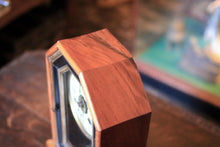 Load image into Gallery viewer, Antique Mantel Clock With Walnut Case, Glazed Door, Roman Numeral Dial & Pendulum - Working - 32 x 22 x 9.5cm