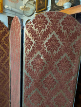 Load image into Gallery viewer, Antique Six-Panel Folding Screen Room Divider - Blue & Gilt Baroque Panels With Damask Reverse - Approx 1.8m Tall