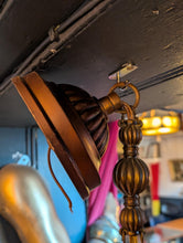 Load image into Gallery viewer, Vintage C.1930 Brass 4-Arm Chandelier With Frosted Etched Glass Bowl Shade - Neoclassical Empire Revival Ceiling Light