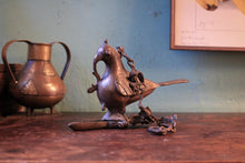 Load image into Gallery viewer, Antique Indian Hanging Diya Oil Lamp - Bird Form Bronze Temple Lantern