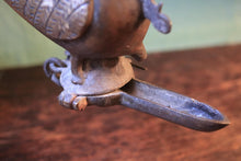 Load image into Gallery viewer, Antique Indian Hanging Diya Oil Lamp - Bird Form Bronze Temple Lantern