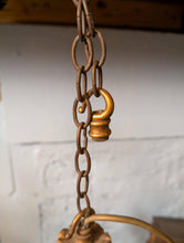 Load image into Gallery viewer, Vintage Gilt Wood 5-Arm Chandelier Rewired, Neoclassical Ceiling Light, 52cm Tall x 49cm Wide