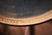 Load image into Gallery viewer, Antique Engraved Brass Tray 39cm, Ornate Arabesque Charger Plate