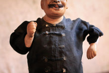 Load image into Gallery viewer, Antique Chinese Papier Mache Doll Figure - Man - Silk Clothes - 29cm
